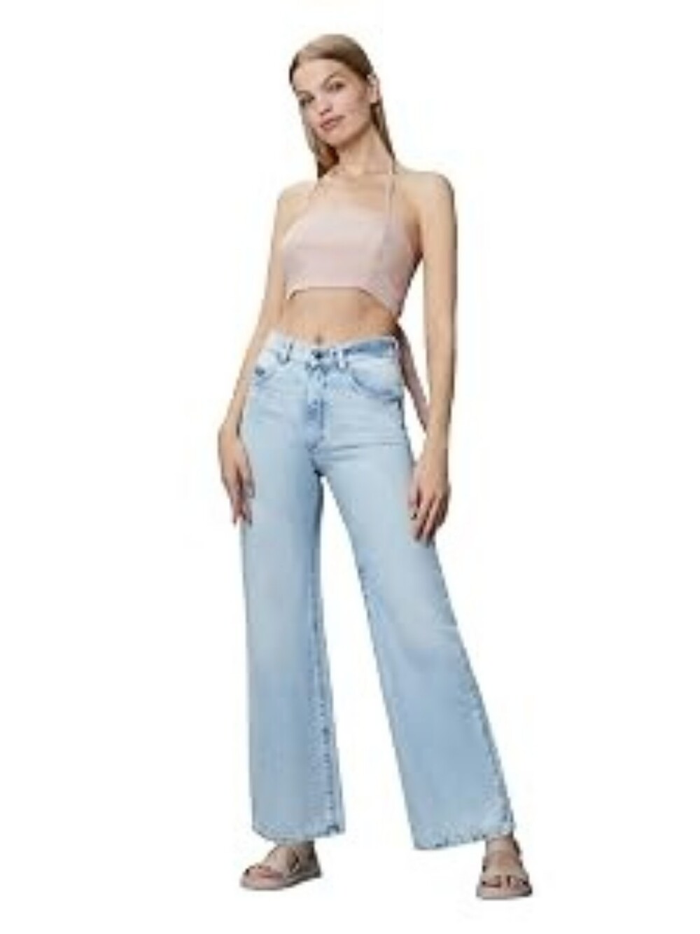 NWT DL1961 Hepburn Wide Leg High Rise Vintage 31" Jeans Jet Stream Light Wash